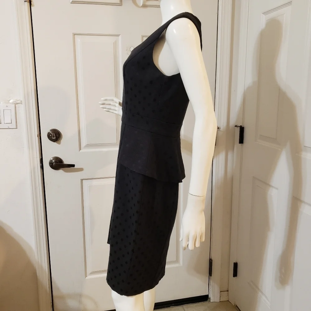 White House Black Market Black Polka Dot Midi Dress